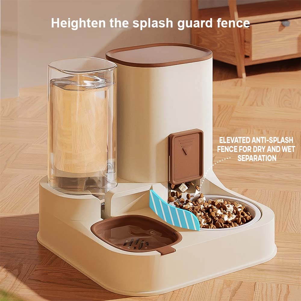 Automatic Pet Feeder & Water Dispenser - Large Capacity, Dry & Wet Food Separation for Cats and Small Dogs