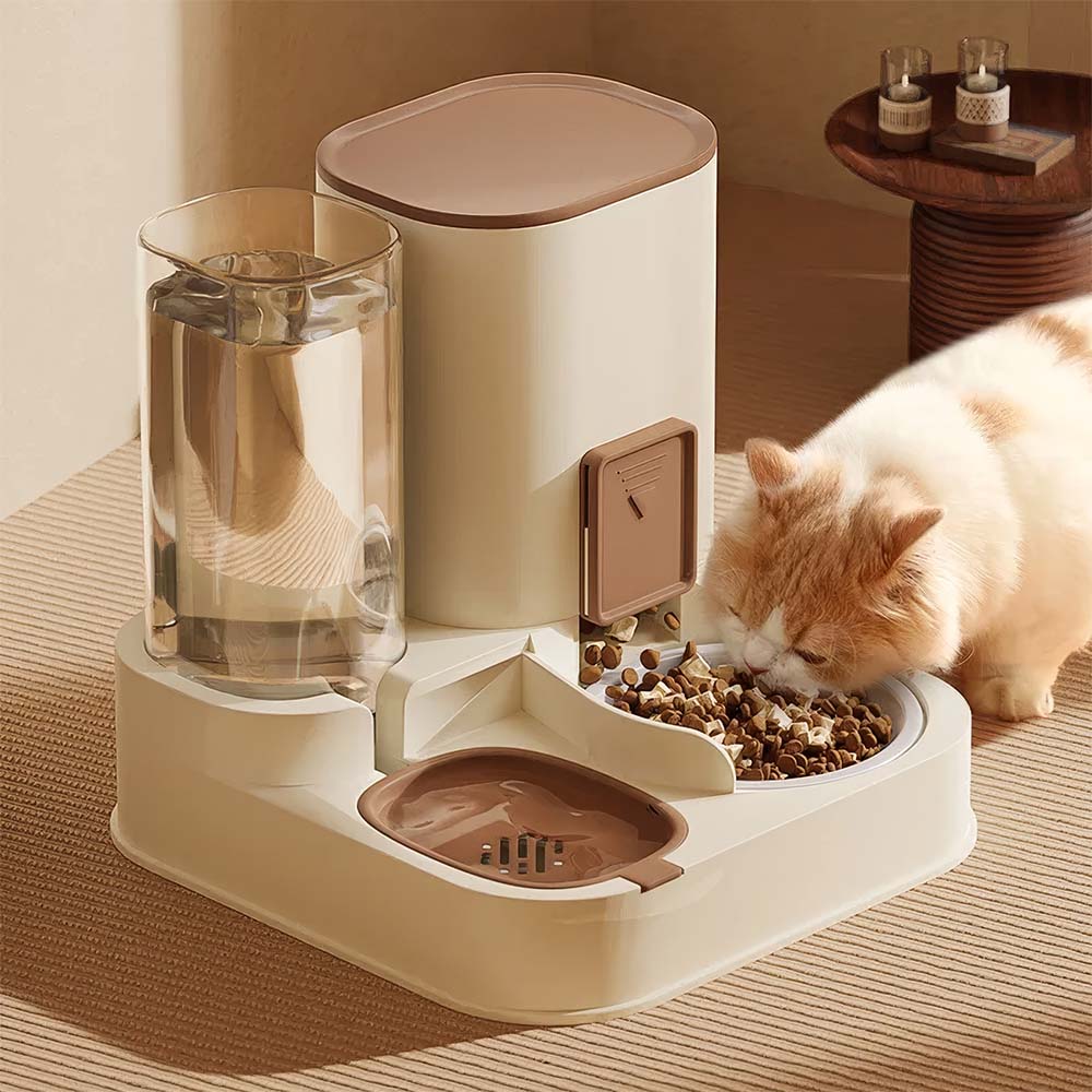 Automatic Pet Feeder & Water Dispenser - Large Capacity, Dry & Wet Food Separation for Cats and Small Dogs